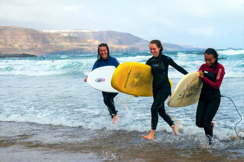 Surfing the waves of Gran Canaria