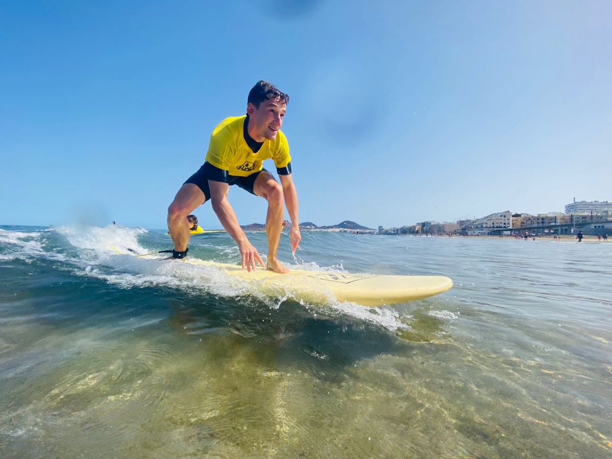 Surfing the waves of Gran Canaria